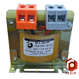 TRANSFORMADOR BIFASICO 380 VOLTS A 48 VOLTS 50 VA.
