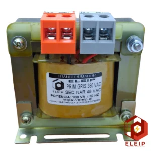 TRANSFORMADOR BIFASICO 380 VOLTS A 48 VOLTS 100 VA.